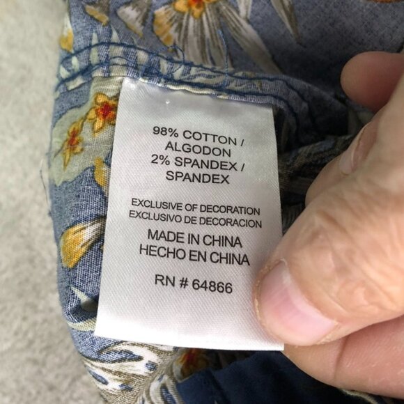 Lee Mens Hawaiian Shirt Size XXL Short Sleeve Tropical Floral Navy Casual Stretc - Picture 7 of 9